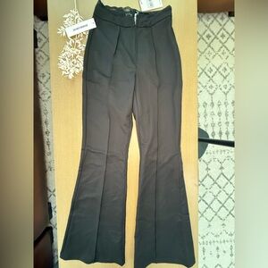 Princess Polly Black Flare Pants with Lace Detail